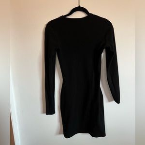 All Things Golden long sleeve mini black dress